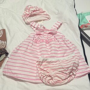 Givenchy Pink Striped Kids Dress Set